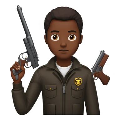 black thug with gun sticker