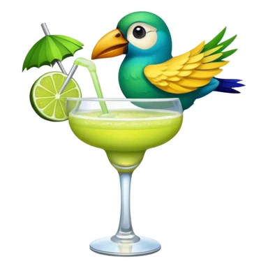bird having margarita sticker