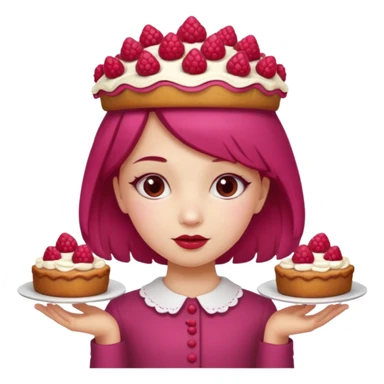 Raspberry torte human full body and legs girl with a raspberry barrette on her head sticker
