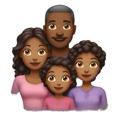 black family, mom, dad,teenage daughter, young daughter, twin girl toddlers sticker