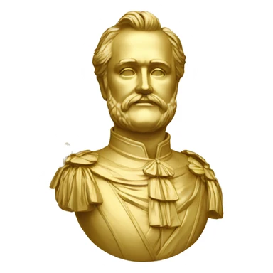 Laurel wreath Pedro II of Brazil golden statue sticker