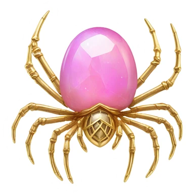 Hot pink Opal crystal spider gold limbs sticker