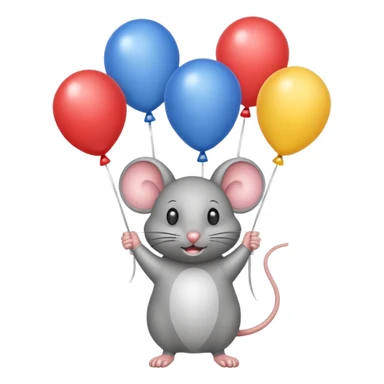 mouse holding balloons sticker