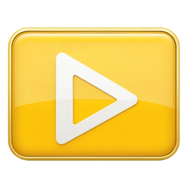 single yellow rectangular play button (video symbol), centered white play icon inside, flat vector style, clean minimal design, isolated on white background, no text, no watermark --ar 16:9 --v 6
 sticker