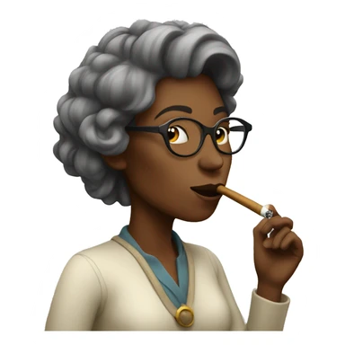 Woman smoking pipe sticker