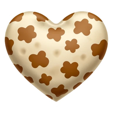 Beige Cow print heart  sticker