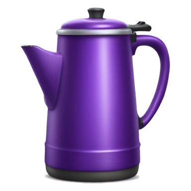 Realistic purple camping coffee pot isolated. sticker