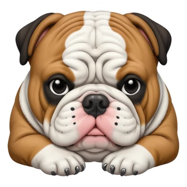 Black and white English Bulldog fat sleeping sticker
