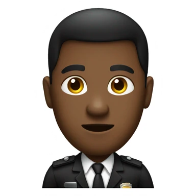 Male black security guard in dark suit at door  sticker