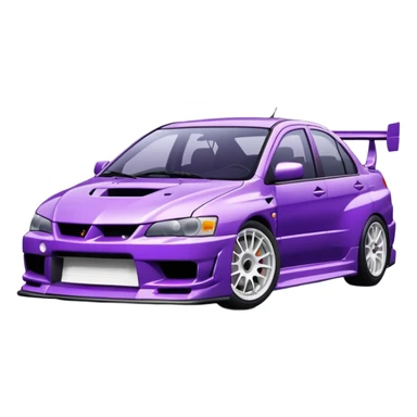 Mitsubishi lancer Evo viii purple and half white  sticker