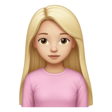 girl in light pink clothes, blonde with long straight hair, half sideways pose, variation 2 sticker