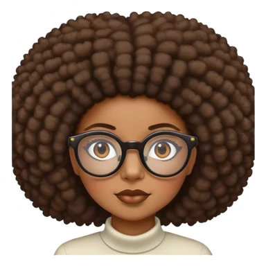 Black girl with thick eyeglasses and fro  sticker