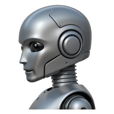 Pregnant male robot emoji. Profile view. Facing left. Square head. sticker