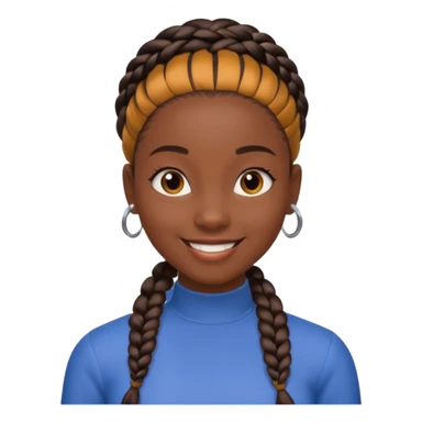 black girl with slick back braid sticker