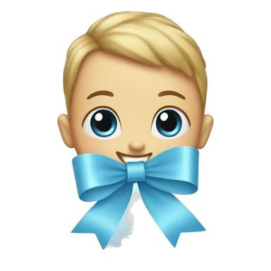 baby blue ribbon  sticker