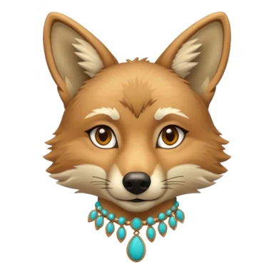 Coyote estud with turquoise necklace  sticker