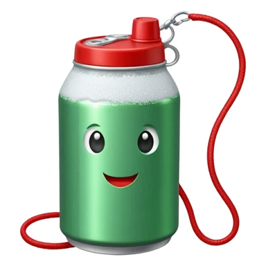 Green Soda can on leash of Salt Jug sticker