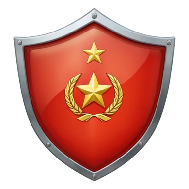 a shiny shield with the USSR flag inside sticker