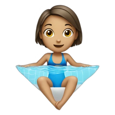 the girl swims in the pool sticker