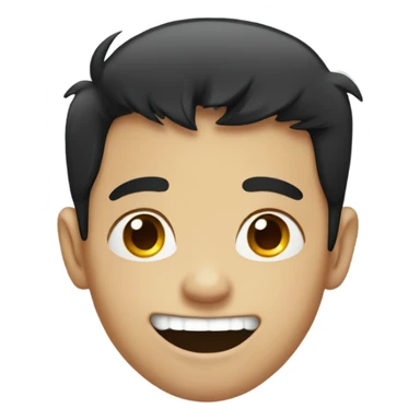 Dark haired boy with missing bottom tooth sticker