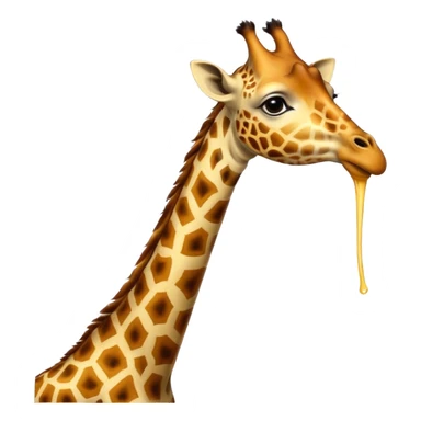 High resolution giraffe lean its neck to drink sticker