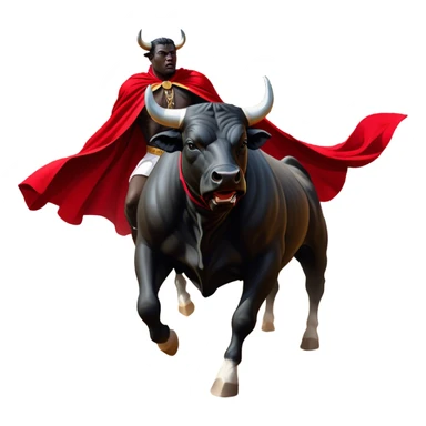 ​Cinematic Realistic black charging bull, against a matador depicted in a flowing red cape, captured in the dramatic moment of confronting a charging bull in a traditional bullring, rendered with dynamic motion and dramatic lighting that encapsulates the intensity and artistry of the spectacle, sticker