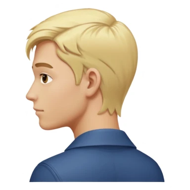 young man with blond hair turning back sticker