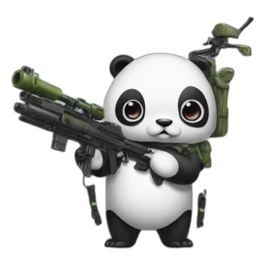 Squid panda with a machine gun sticker