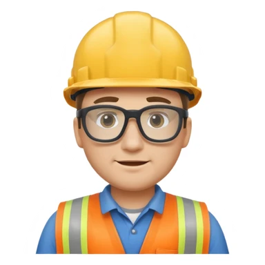 With construction guy with safety glasses  sticker