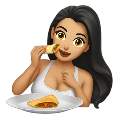 kim kardashian eating a masala dosa sticker