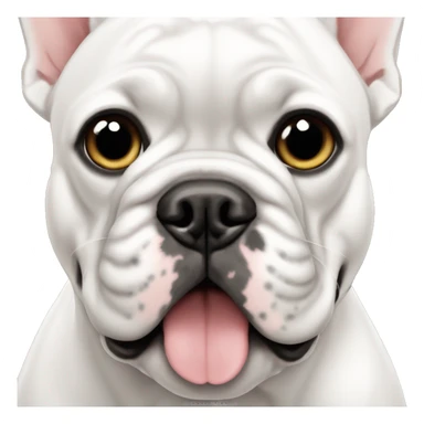 French bulldog white color with black dots sticker