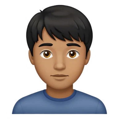 Pelo negro liso y chico moreno con flequillo y pelo ondulado sticker