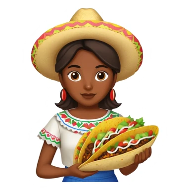 A Mexican girl person with tacos sticker