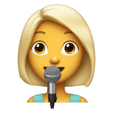 Singing girl in microphone sticker