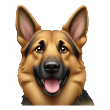 Berger allemand avec des Cœur dans les yeux et les oreilles qui tombent sticker