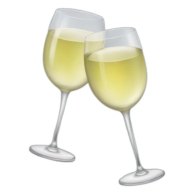 Two glasses of white wine are clink sticker