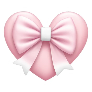 baby pink heart with a white bow tied around it sticker