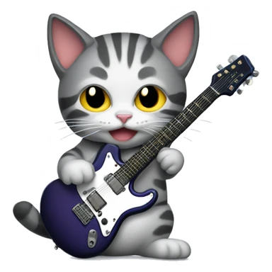 Cat with electric guitar  sticker