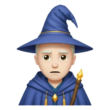 Male, mysterious wizard, 8 emojis, sad, happy, angry, confused, love, crying, neutral, random, no background sticker