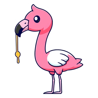 flamingo with a pancake sticker