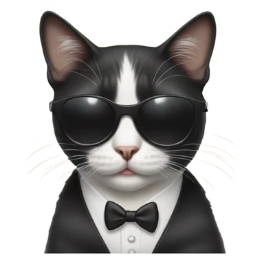 Tuxedo cat with shades sticker