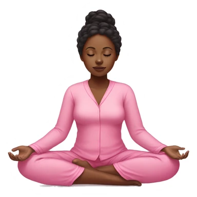 black girl meditation while wearing pink pajamas sticker