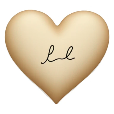 Beige heart with “LL” in handwriting inside the heart sticker