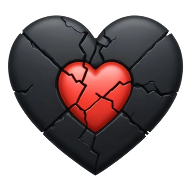 Corazón roto color negro  sticker