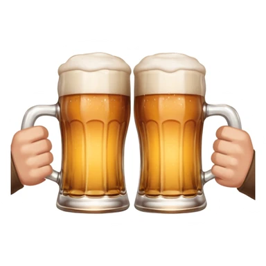hands clinking beer mugs cheers no face sticker