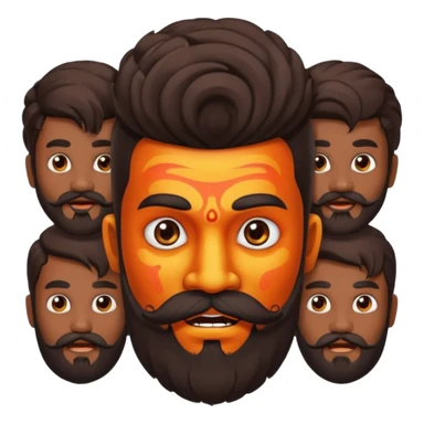 Ravanasura with beard and mustach young beautiful and terror with ten heads sticker