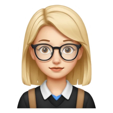 nerd girl with pimples and glasses sticker