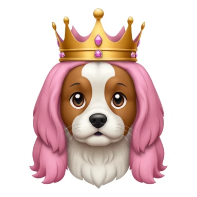 bana şaşkın suratlı yavru king charles köpek yüzü yarat, dişi köpek ve yavru olduğu belli olsun sticker