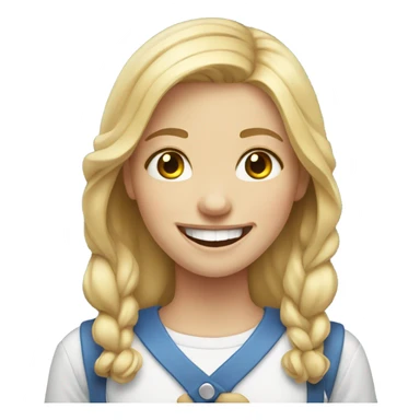 smiling blonde girl portrait with braces sticker