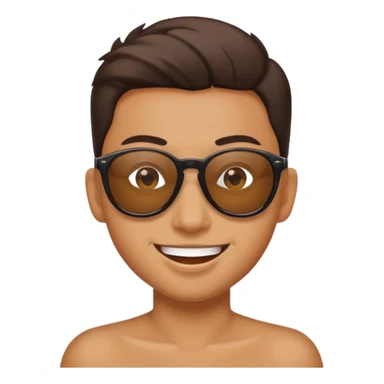 Naughty looking smile with sunglass   sticker